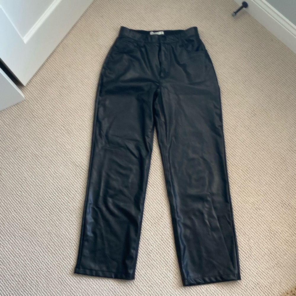Abercrombie Faux Leather Pants- The 90’s High Rise, Curve Love, Black Leather